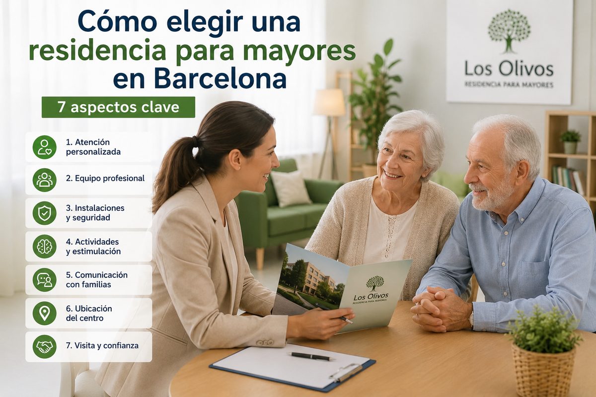 familia visitando una residencia para mayores en Barcelona